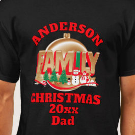 Juldekorerad familj namn redigerbar t shirt