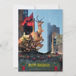 Juldekorerad renar Gnistra Snö FLAT Julkort