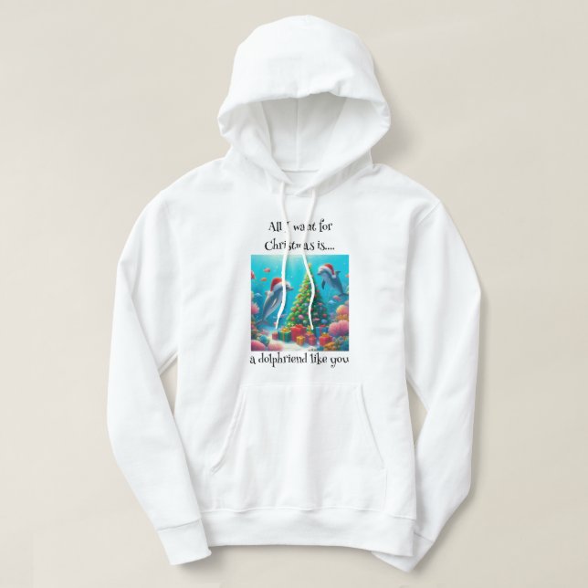 Juldelfin T-Shirt Hoodie (Design framsida)
