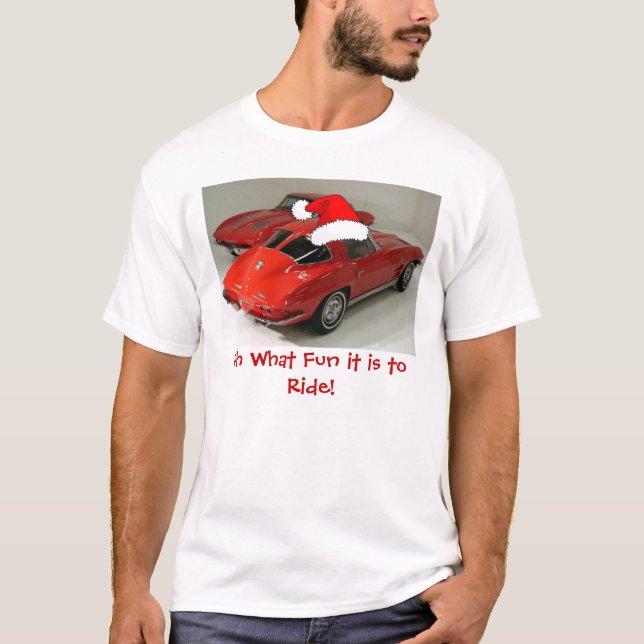 Juldelfönster Röd korvette T Shirt (Framsida)