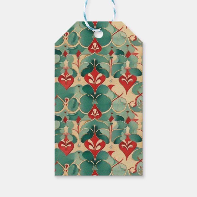 Juldeller med vattenfärg presentetikett (Framsidan)