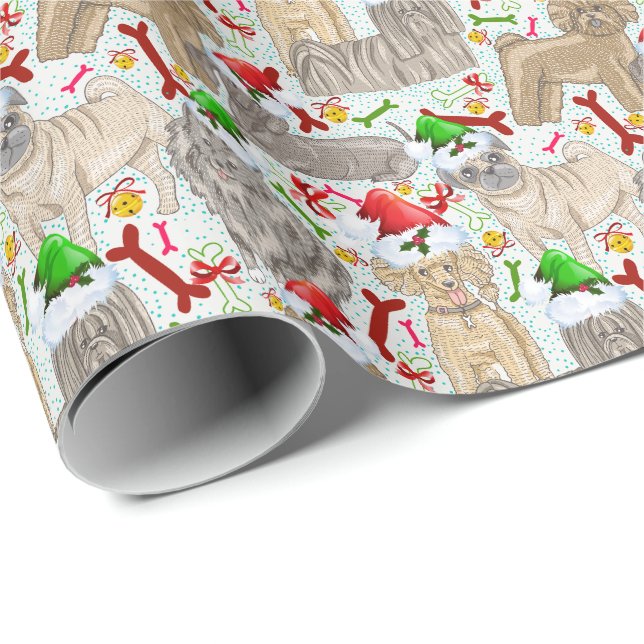 Juldeoggier för Hundälskare med god vintage Presentpapper (Rullad Hörn)