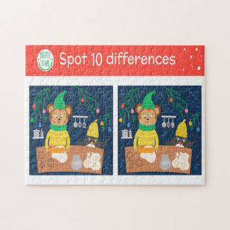 Juldepå 10 Skillnader Bear Penguin Kids Pussel