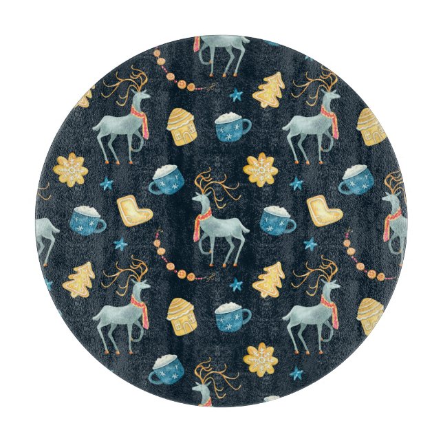 Juldepåer: Vattenfärg Sömlös Mönster (Framsidan)