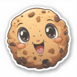 Juldeserter Runt Cookie med Cute Ögon Klistermärken