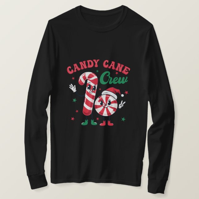 juldesign för besättningen candy cane t shirt (Design framsida)