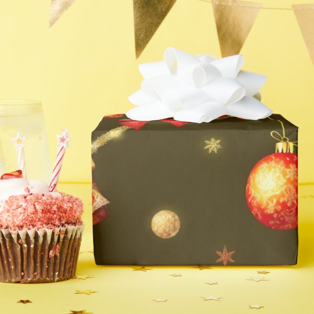 Juldesign för brun projektionsyta presentpapper (Födelsedagsfest)