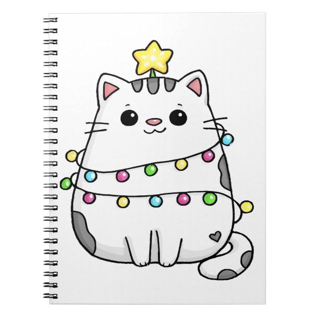 Juldesign för Cute Cat Anteckningsbok (Framsidan)