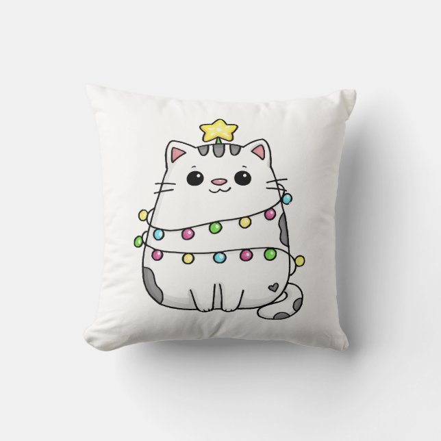 Juldesign för Cute Cat Kudde (Framsida)