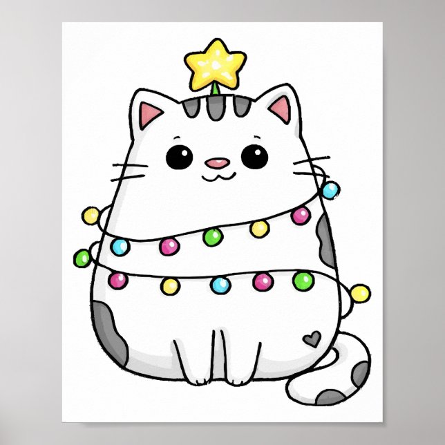 Juldesign för Cute Cat Poster (Framsidan)