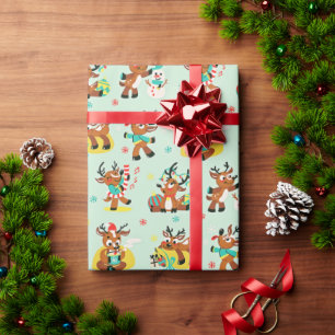 Juldesign för Cute Reindeer Presentpapper