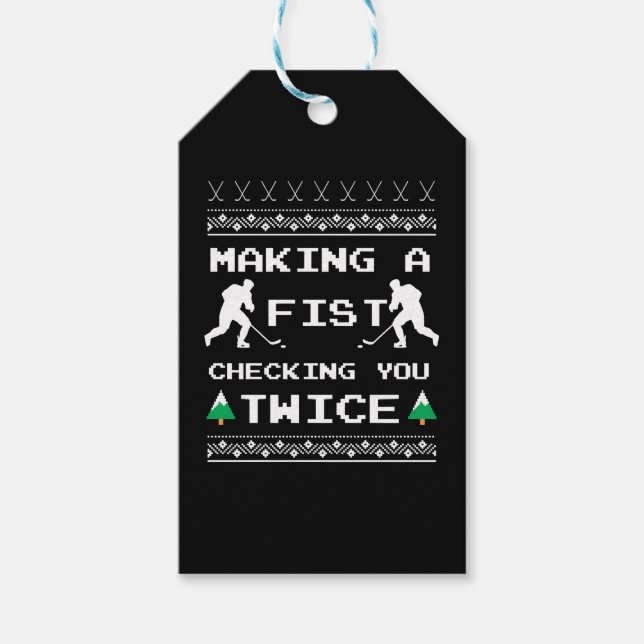 Juldesign för Hockey Älskare Presentetikett (Framsidan)