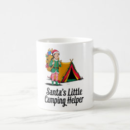 Juldesign för jultomtens lilla campinghjälpare kaffemugg