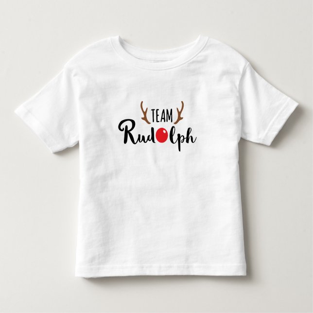 Juldesign för Team Rudolph Family T Shirt (Framsida)