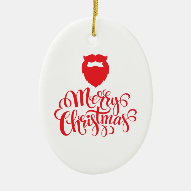 Juldesign, julskägge julgransprydnad keramik (Framsidan)