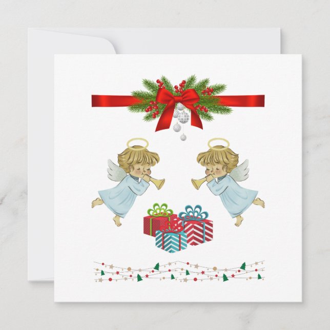 Juldesign med änglar kort (Framsida)