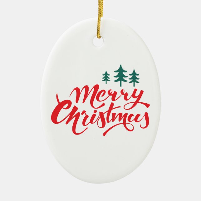 Juldesign med träd julgransprydnad keramik (Framsidan)