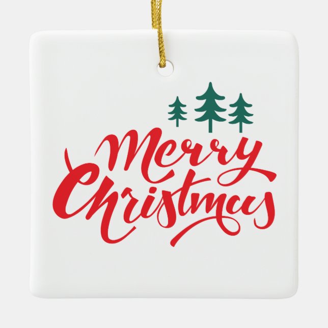 Juldesign med träd julgransprydnad keramik (Framsida)