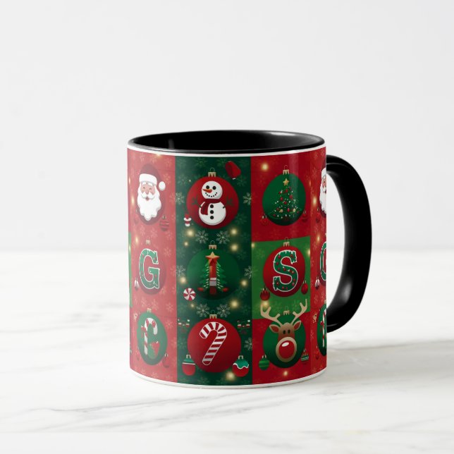 Juldesign på klassisk vit mugg (Framsida höger)