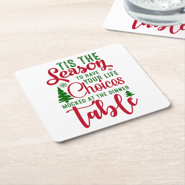 Juldesignsäsongen för val underlägg papper kvadrat (Vinklad)