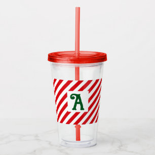 Juldiagonal Red and White Rand Initial Take Away Mugg