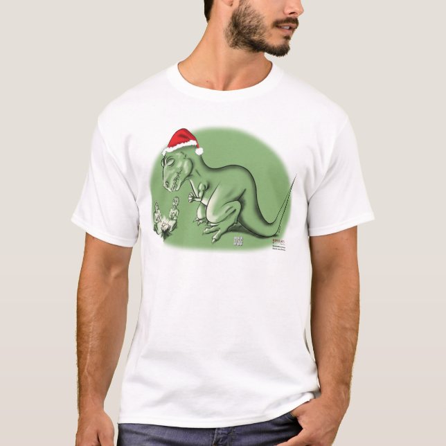 JulDinosaur på mangeren T Shirt (Framsida)