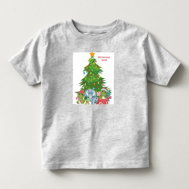 Juldinosaur T-shirt 2023 anpassade (Framsida)