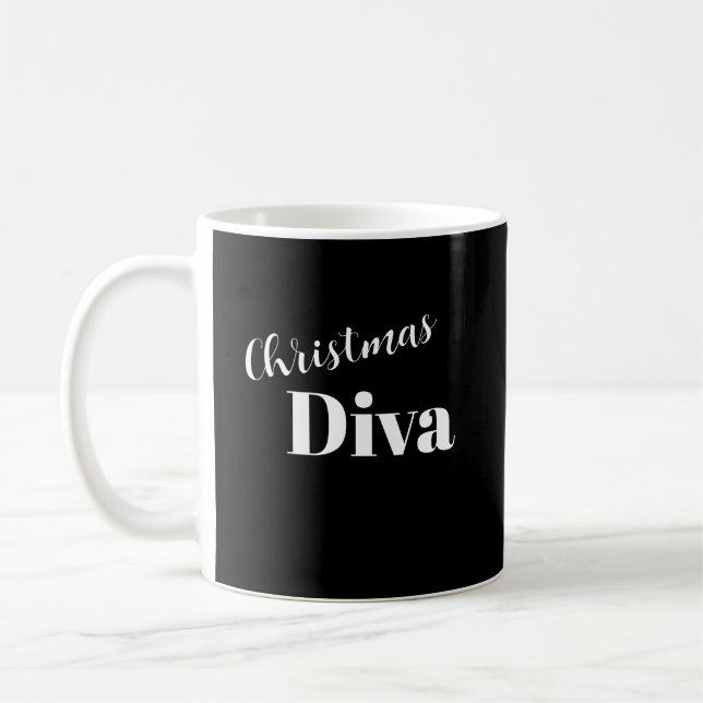 Juldiva Operasångerska Musiker Festlig Xmas Kaffemugg (Vänster)