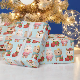 Juldjur i sluttningar Mönster Presentpapper