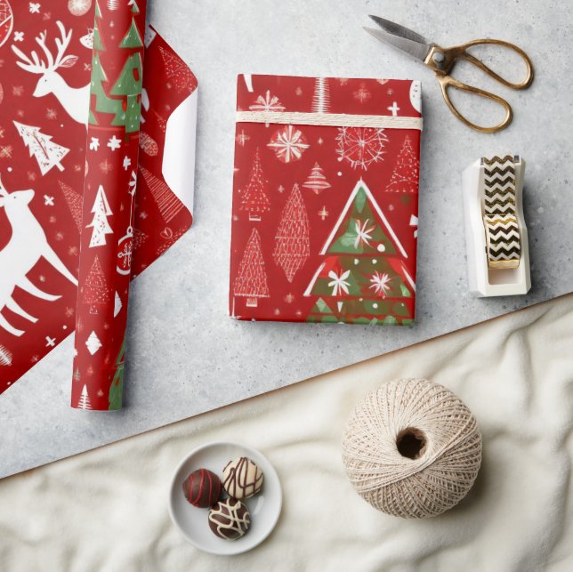 Juldjur Jultomten Wrapping Papper Presentpapper (Hantverk)