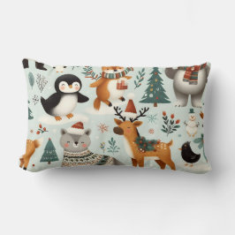 Juldjur Sömlösa Mönster Flower Pillow Lumbarkudde