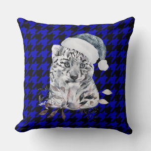 Juldjurets blå kontrollant/PLaid Pillow Kudde
