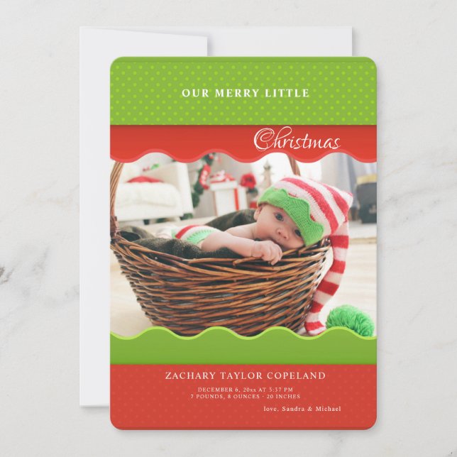 Juldkkort med scallopad kant för foto julkort (Framsida)