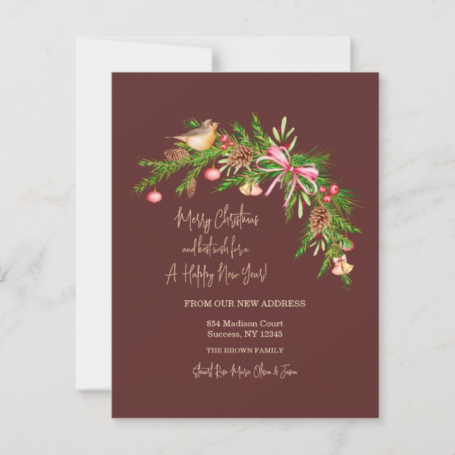 Juldkokort med balsamgransgirlangd julkort (Framsida)