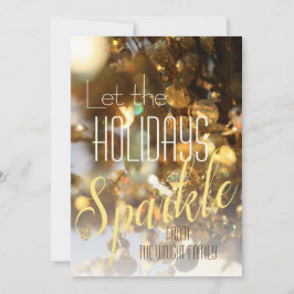 Juldkort med modern klassisk guldglansig fotodesig julkort