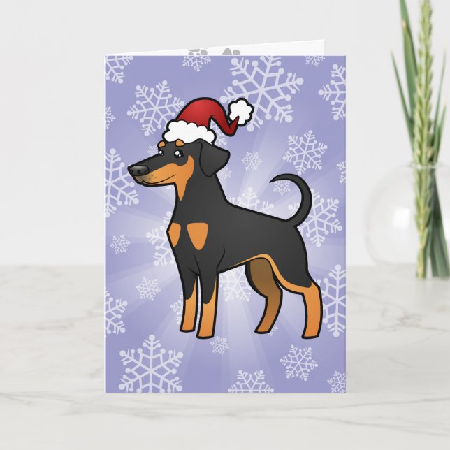 JulDobermanPinscher (diskettöron) Helgkort (Framsida)