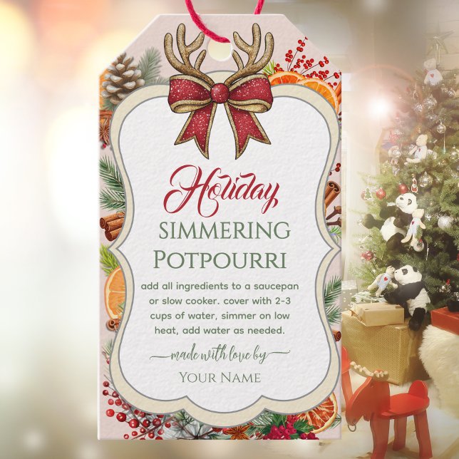 Juldoft på spisen  Långsamt kokande potpurri  Gåva Presentetikett (Skapare uppladdad)