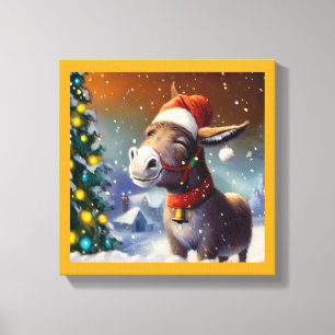 Juldonkey 1 canvastryck