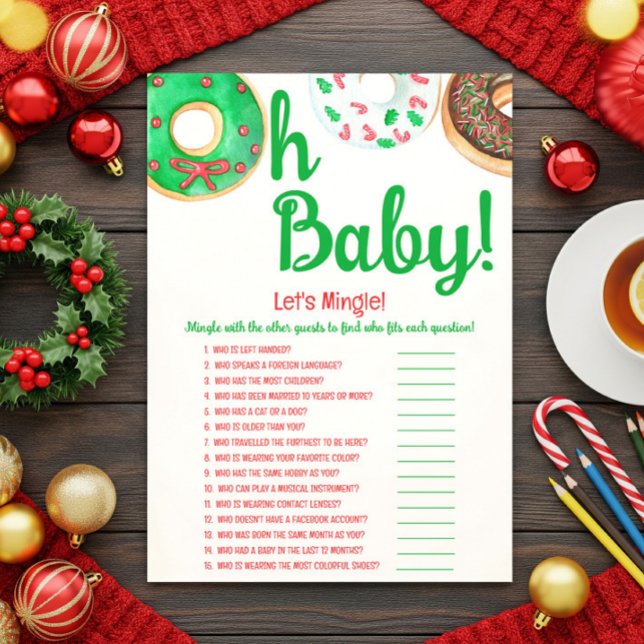 Juldonut Baby Shower, Let's Mingle Game (Skapare uppladdad)