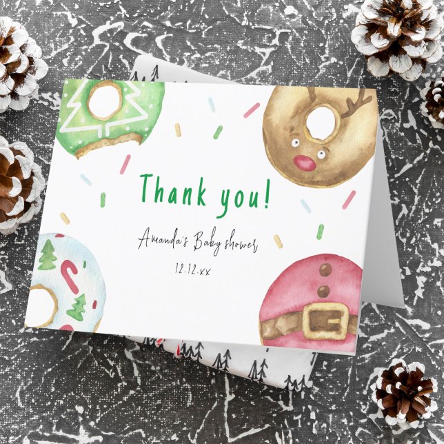 Juldonuts Tack baby shower  Kort (Skapare uppladdad)