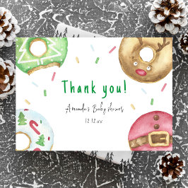 Juldonuts Tack baby shower Kort