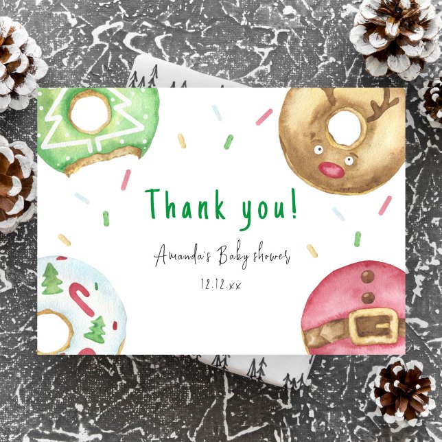 Juldonuts Tack baby shower  Kort (Skapare uppladdad)
