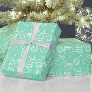 Juldoodlar Mint Sea Glass Grönt Gift Presentpapper
