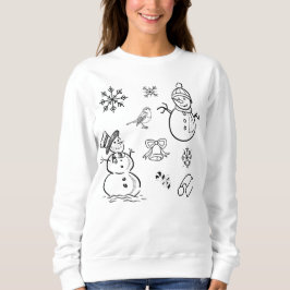 Juldoodle Snögubbe Funny Black and White T Shirt