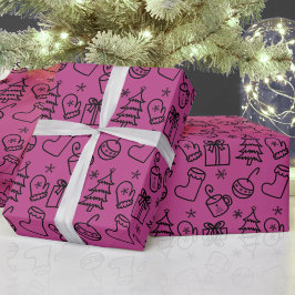Juldoudles Rosa ros Violet & Black Gift Presentpapper