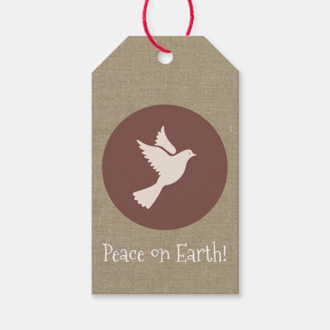 Juldove Medallion "Fred på jorden" Presentetikett (Framsidan)