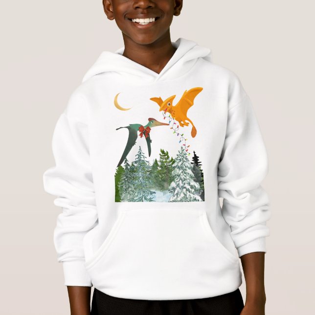 Juldrakar Hoodie T Shirt (Framsida)
