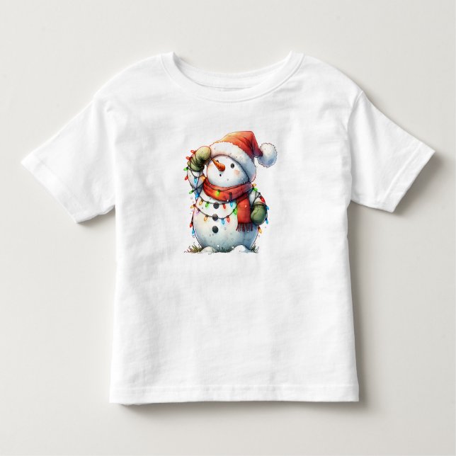 Juldräkt Snögubbe Baby Bodykostym T Shirt (Framsida)