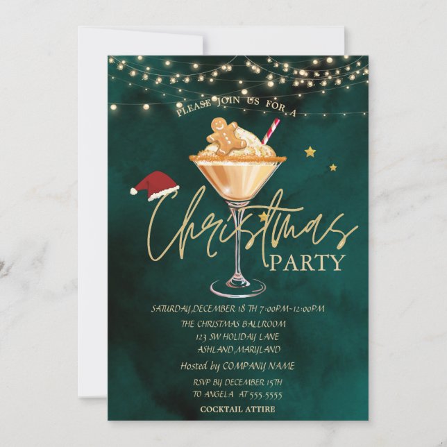 Juldrink Gingubak Julfest Inbjudningar (Framsida)