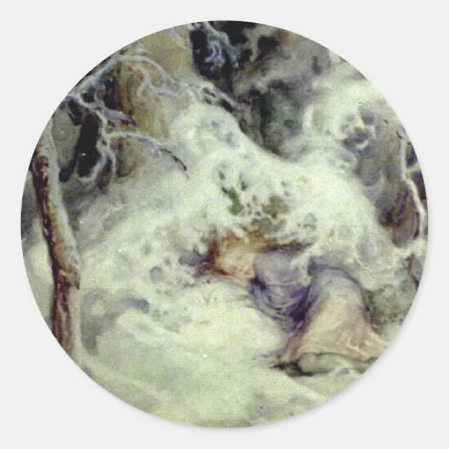 juldrömmare Sticker Runt Klistermärke (Framsida)